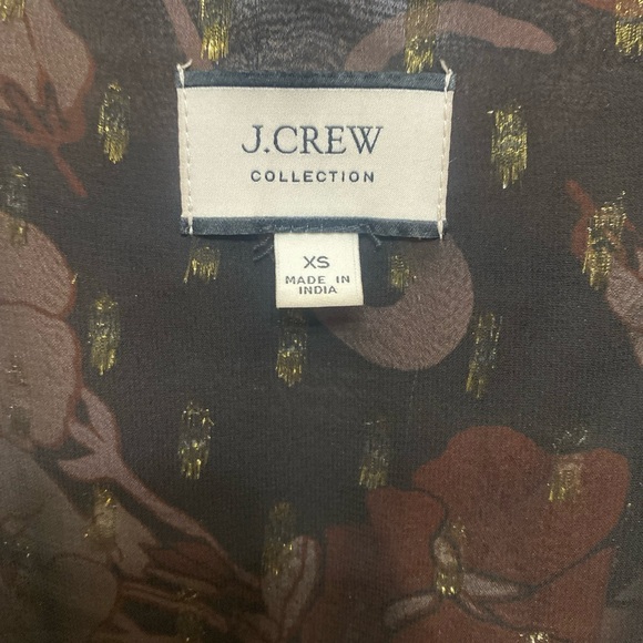 J. Crew Collection Tie-front Lurex Dress in Mixed Print Sz XS - Picture 10 of 10